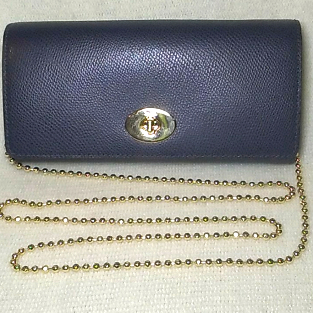 NWT COACH CROSSGRAIN CHAIN WALLET CROSSBODY CLUTCH